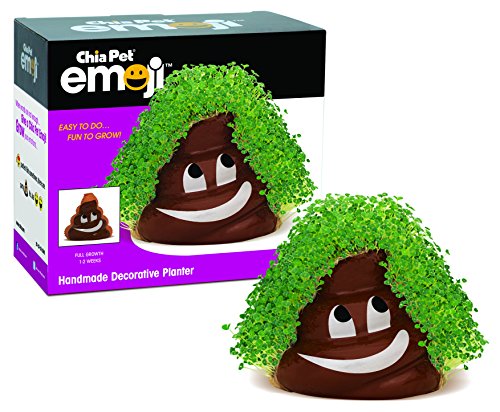 Chia Pet Emoji Poopy with Seed Pack, Decorative Pottery Planter, Easy to Do and Fun to Grow, Novelty Gift, Perfect for Any Occasion