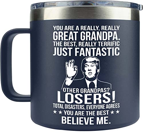 Father's Day Gifts for Grandpa from Granddaughter, Grandson, Grandchild - Grandpa Gifts for Fathers Day -Best Grandpa Fathers Day Giftss -Great Grandpa Gift - Birthday Gifts for Grandpa, 14oz Navy