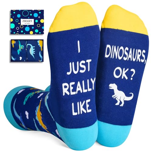 Zmart Unique Dinosaur Gifts For Adults Dinosaur Stuff For Women, Funny Dinosaur Socks For Women Dino Socks Men