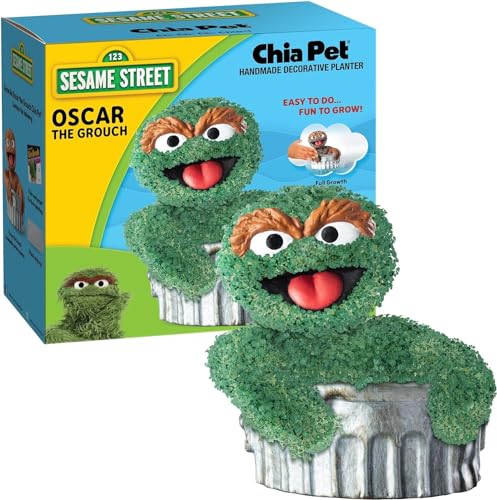 Chia Pet Oscar The Grouch with Seed Pack, Decorative Pottery Planter, Easy to Do and Fun to Grow, Novelty Gift, Perfect for Any Occasion