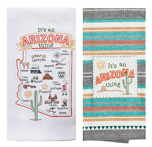 2 Piece Kay Dee Designs Home State of Arizona Embroidered Kitchen Towel Bundle