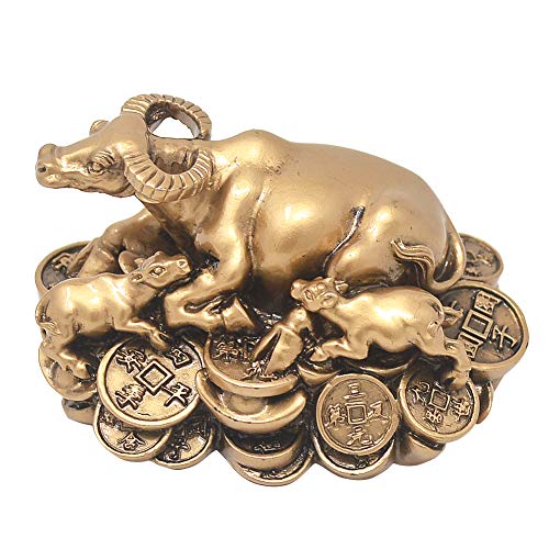 fengshuisale Chinese Zodiac Year of The Wealth Ox Lucky Statue Figurine-Peace in All Seasons W4242-1