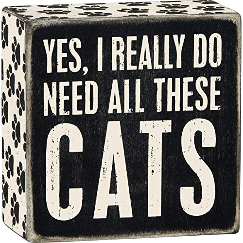 Primitives by Kathy Word Box Sign, 4' Square, Yes, Cats