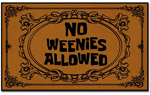 WutePade No Weenies Allowed Welcome Fall Doormats for Outdoor Entrance Home, Fall Door Mat Outdoor Entrance Extra Large Rubber Anti-Slip Back Christmas Outdoor Mats for Front Door 30'x18'