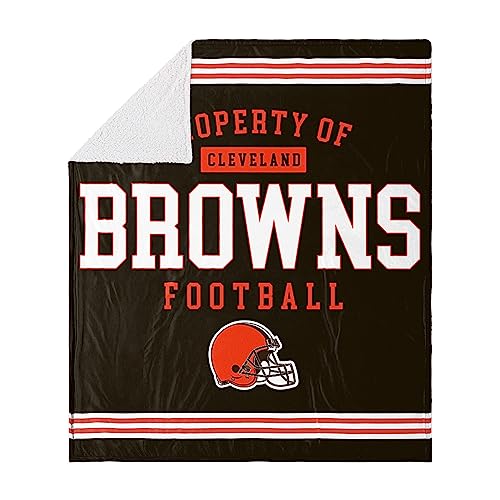 FOCO Cleveland Browns NFL Team Property Of Sherpa Fleece Blanket