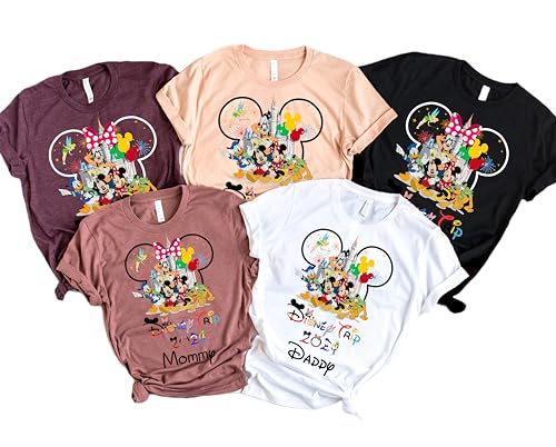 Travel Vacation 2024 Shirt, Trip Essentials Shirts, land Family Matching Shirts, Mickey & Minnie Personalized Family Outfit, Family Trip Custom T-Shirt