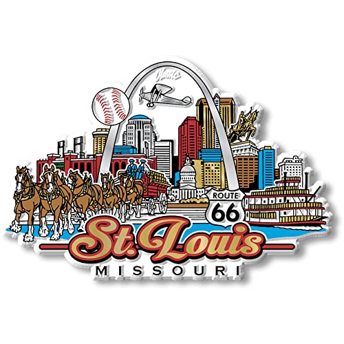St. Louis, Missouri City Magnet by Classic Magnets, Collectible Souvenirs Made in The USA, 4.32' x 2.89'