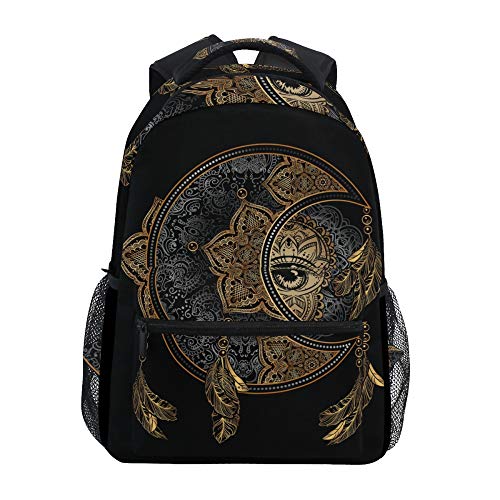 ALAZA Boho Moon Sun Witchy Dream Catcher Large Backpack Personalized Laptop iPad Tablet Travel School Bag with Multiple Pockets