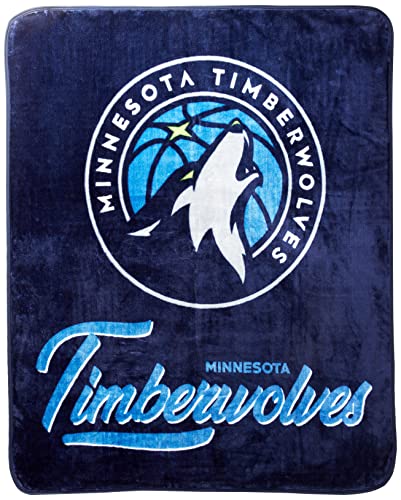 Northwest NBA Minnesota Timberwolves Unisex-Adult Raschel Throw Blanket, 50' x 60', Signature