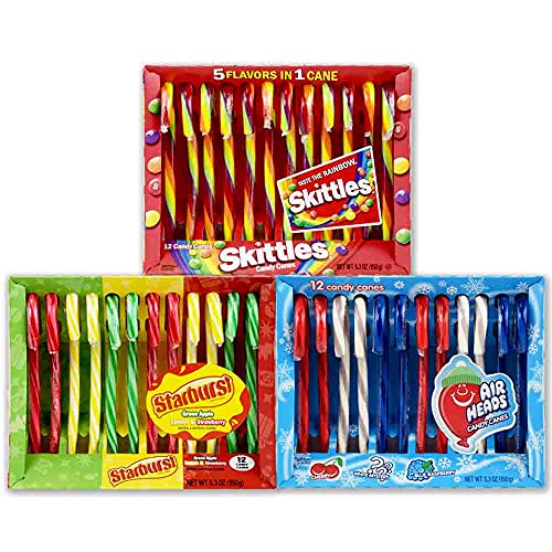 Starburst, Skittles, and Airheads Candy Cane Mixed Pack 3s