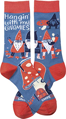 Primitives by Kathy LOL Made You Smile Gift Socks, Blue Orang White, One Size Fits Most