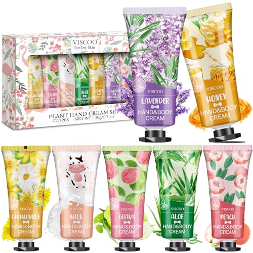 7 Pack Hand Cream Gifts Set For Women, Mothers Day Gifts,Teacher Appreciation Gifts,Nurse Week Gifts,Hand Lotion Travel Size in Bulk for Dry Cracked Hands,Mini Hand Lotion for Baby Shower Party Favors