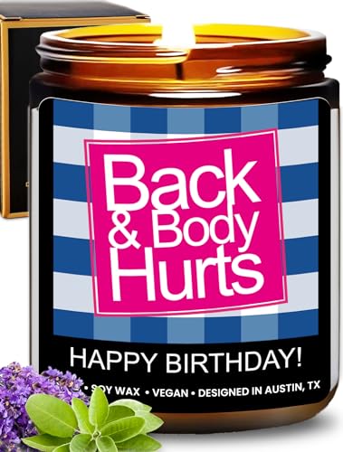 Funny Happy Birthday Candle, Gifts for Women & Men, Birthday Surprise Box, Birthday Gift Ideas for Her & Him, Back and Body Hurts Candle