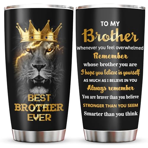 Best Gifts for Brother, Christmas/Birthday Gifts for Brother Adult Tumblers 20oz, Big Brother Gifts from Sister Coffee Mug, Cup, Funny Gifts for Older/Little Brother