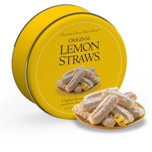 Mississippi Cheese Straw Company Original Lemon Straws in Gift Tin, 16oz (454g)