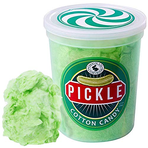 CHOCOLATE STORYBOOK Pickle Gourmet Flavored Cotton Candy – Unique Idea for Holidays, Birthdays, Gag Gifts, Party Favors