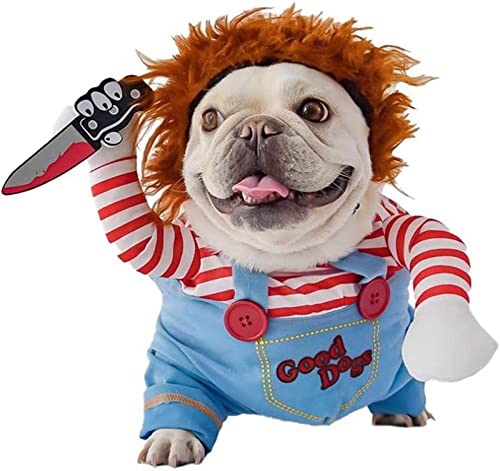 Pet Deadly Doll Dog Costume, Cute Dog Cosplay Halloween Christmas Funny Costume Dog Clothes Party Costume for Small Medium and Large Dogs (Medium)