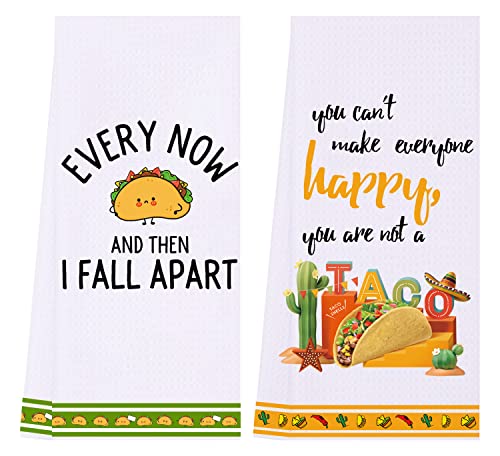 LXOMILL Taco Gifts, Funny Kitchen Towels, Taco Accessories, Cute Decorative Dish Towels Sets, Taco Tuesday Gift, Funny Kitchen Decor Housewarming Gift