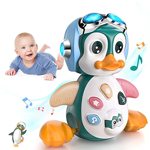 MOONTOY Penguin Baby Toys 6 to 12 Months Musical Light up Babies Toddler Infant Crawling Walking Toy for Girl Boy 7 8 9 10 11 12 18 Month 1-2 Year Old Tummy Time Learning Toys Christmas Birthday Gifts