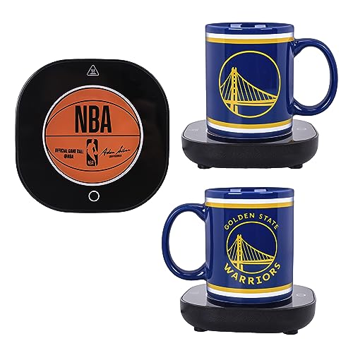 Uncanny Brands NBA Golden State Warriors Logo Mug Warmer with Mug – Keeps Your Favorite Beverage Warm - Auto Shut On/Off