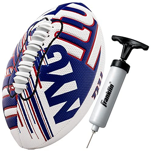 Franklin Sports NFL New York Giants Football - Youth Mini Football - 8.5' Football- SPACELACE Easy Grip Texture- Perfect for Kids !