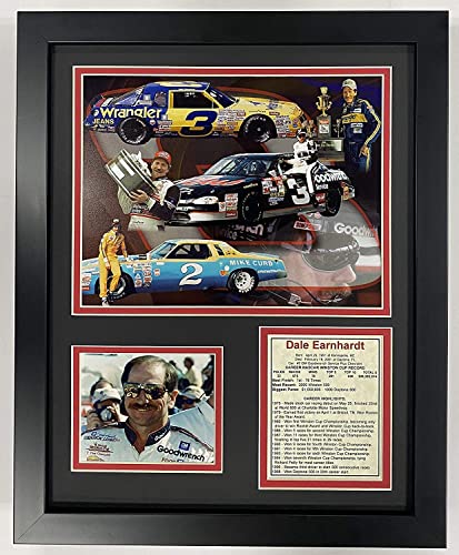 Legends Never Die Dale Earnhardt Sr NASCAR Collectible | Framed Photo Collage Wall Art Decor - 12'x15' | (12904U)