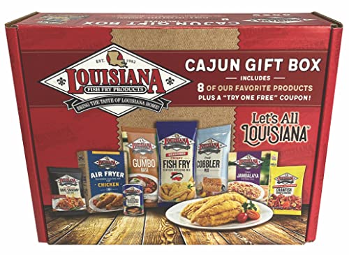 Louisiana Fish Fry Products Fish Fry, NEW 8 Item Gift Box Set with Coupon
