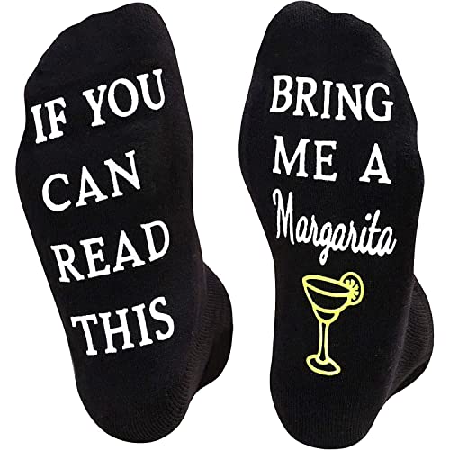 sockfun Funny Margarita Gifts for Women Men, Gifts for Margarita Lovers, Cocktail Tequila Gifts, If You Can Read This Socks