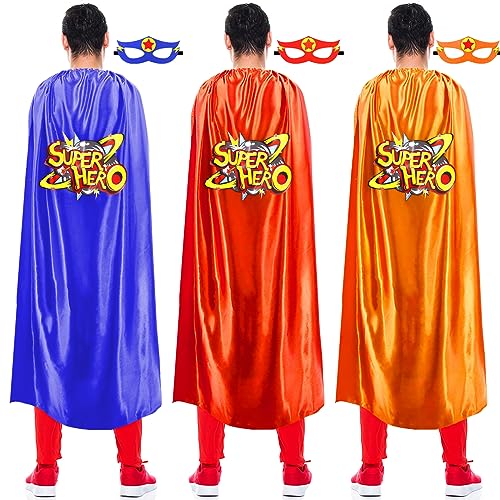 iROLEWIN Superhero Capes and Masks for Adults Superhero-Costumes for Women Men Family Halloween Dress-Up Party Favors Gifts