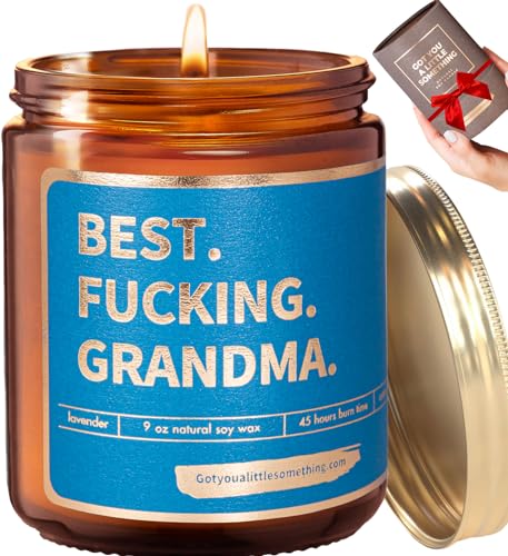 Funny Lavender Scented Candle for Grandma | Grandma Birthday Gift Idea | Mothers Day Gift for Grandma from Granddaughter, Grandson, Grandkids, Grandchild | Cute Grandma Birthday Gifts