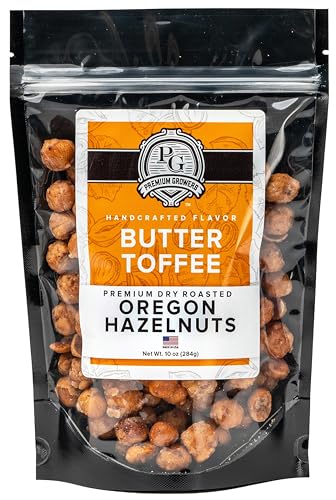 Butter Toffee Hazelnuts - from Oregon Premium Growers. Farm to Table. Gourmet Oregon Hazelnuts. Sweet, Crunchy, Buttery, Great Snack - Party Pleaser & Wonderful Holiday Gift.