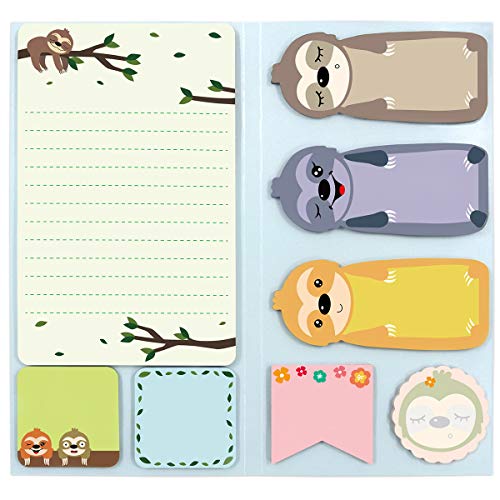 Sloth Sticky Notes Set Sticky Notepads 240 Sheets Book Notes for Sloth Lovers Kids Office School Friends Teacher Gifts Lazy Day Small Gifts New Year