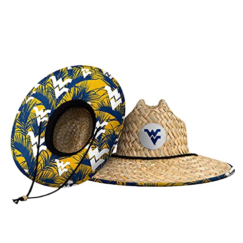 FOCO unisex adult Ncaa College Team Logo Floral Sun Straw Hat, Team Logo, One Size US