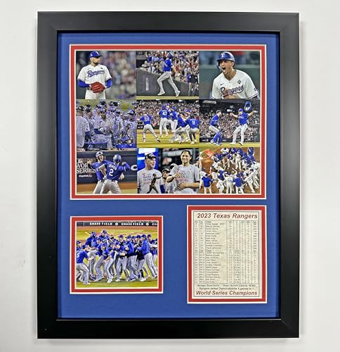 Texas Rangers | 2023 World Series Champions | Framed Photo Collage | 2 Sizes and Styles | (Mosaic, 12'x15')