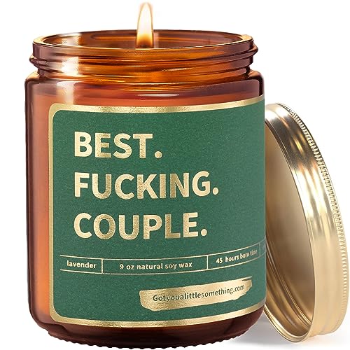 Gift for Couples Anniversary, Valentines Day Candle for Her, Funny Inappropriate 50th Wedding Anniversary Couples Gifts Ideas for Husband Wife Girlfriend Boyfriend ; Soy Wax, Lavender Scented Candle