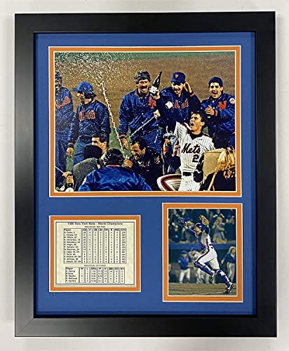 Legends Never Die New York Mets 1986 MLB World Series Champions Collectible | Framed Photo Collage Wall Art Decor, 11 x 14-Inch, (11259U)