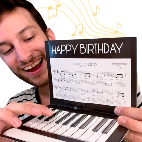 Interactive Piano Birthday Card - Press the Keys to Play Happy Birthday, Gift for Piano Players, Music Gifts for Men & Women, Gifts for Musicians, Birthday Card for Men, Women, Friends & Kids