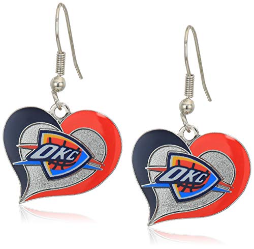 NBA Oklahoma City Thunder Swirl Heart Earrings