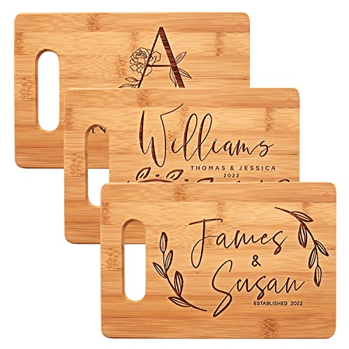 Personalized Cutting Board, 11 Designs, 5 Wood Styles - Housewarming Wedding Gifts for Couple,Personalized Gifts for Mom and Dad, Grandma , Engraved Kitchen Sign