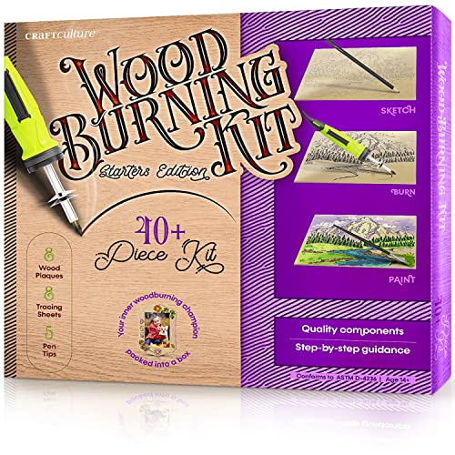 Craft Culture Beginners Wood Burning Kit for Kids and Teenage Boys & Girls Cool Gifts for Boy or Girl Craft Projects Gift Idea for Older Children Teen Woodburning DIY Hobby Kits Art Crafts Activities