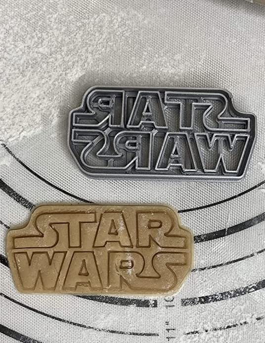 Galaxy Wars Logo Cookie Cutter & Mold (XL Size, 2”x4.1” Inch-Scale) Produced by 3D Kitchen Art