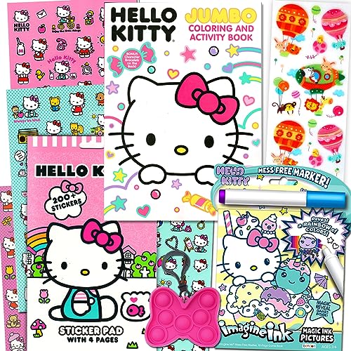 Hello Kitty Coloring Acitivty Book Set for Kids, Girls - Bundle with PlayPack, Stickers, Kids Coloring Book and More