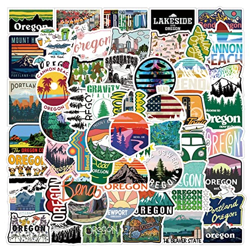 59Pcs Oregon Graffiti Pack, Vinyl Waterproof Decals Stickers for Teens Kids Adults for Water Bottle Laptop Skateboard Scrapbooking Journaling Gifts for Birthday Party Decorative Supplies Activities