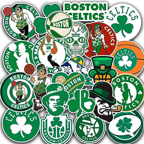 25 PCS of Boston American Celtics Basketball Stickers for Water Bottle, Laptop, Bicycle, Computer, Motorcycle, Travel Case, Car Decal Decoration Sticker