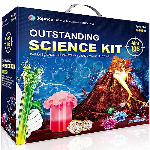 Japace 4-in-1 Science Kits for Kids Age 6-14 | 105 Experiments | STEM Educational Toys for Boys & Girls | Cool Christmas & Birthday Gift
