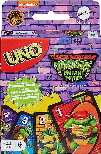 Mattel Games UNO Teenage Mutant Ninja Turtles Mutant Mayhem Card Game for Family Night, Travel & Camping