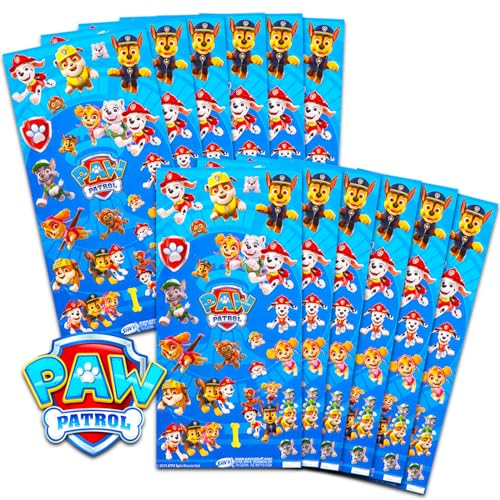 Paw Patrol Party Favors for Boys & Girls Bundle ~ 12 Pack Paw Patrol Sticker Sheets for Kids Birthday Party Goodie Bags | Paw Patrol Party Supplies