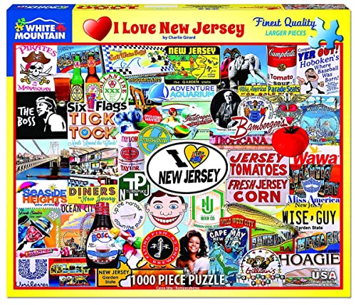 White Mountain Puzzles I Love New Jersey, 1000 Piece Jigsaw Puzzle