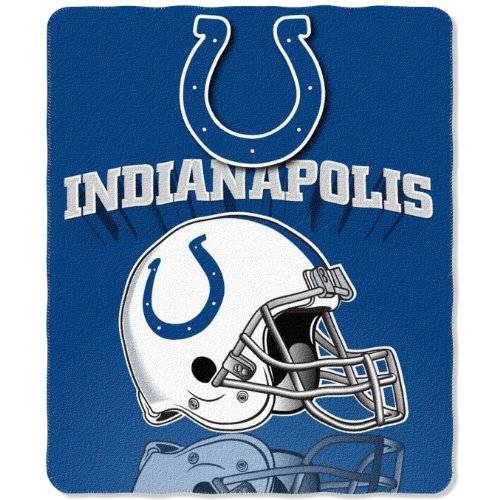 NFL Indianapolis Colts Gridiron Fleece Throw, 50-inches x 60-inches