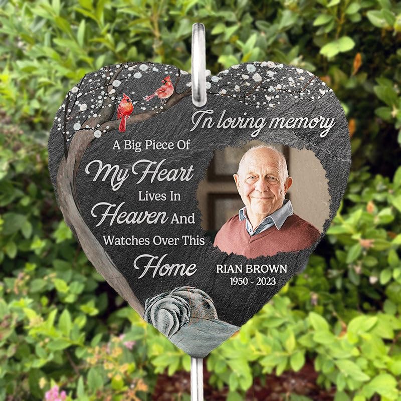 Pawfect House Not A Day Goes By, Personalized Photo Grandpa Grandma Memorial Stone Garden Slate & Hook, Sympathy Gifts For Loss Of Mom Dad, In Memory Of Loved One Gifts, Cemetery Decorations For Grave